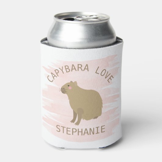 Gepersonaliseerde Girly Capybara Love Blikjeskoeler (Blikje Voorkant)