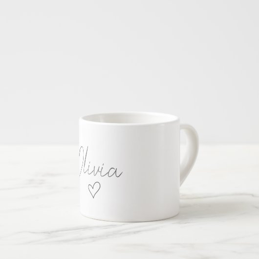 Gepersonaliseerde Girly Espresso Cup met naam en h Espresso Kop (Voorkant rechts)