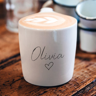 Gepersonaliseerde Girly Espresso Cup met naam en h Kop