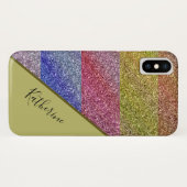 Gepersonaliseerde Girly Glitter Sparkle Naam Case-Mate iPhone Case (Achterkant (horizontaal))