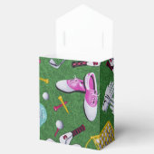 Gepersonaliseerde Girly Golf Pattern Favor Box Bedankdoosjes (Geopend)