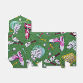 Gepersonaliseerde Girly Golf Pattern Favor Box Bedankdoosjes (Uitgevouwen)