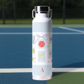 Gepersonaliseerde Girly Pickleball postzegels Waterfles