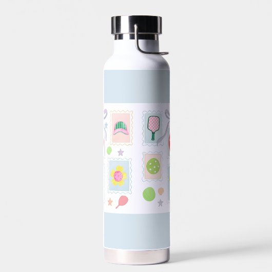 Gepersonaliseerde Girly Pickleball postzegels Waterfles (Links)