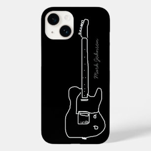 gepersonaliseerde gitaar op zwart Case-Mate iPhone 14 hoesje