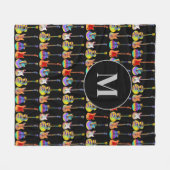 Gepersonaliseerde Gitaar Psychedelische Pop Art Mu Fleece Deken (Voorkant (Horizontaal))