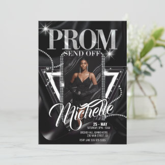 Gepersonaliseerde Glamoureuze Diamond PROM SEND-OF Kaart