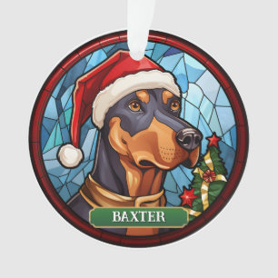 Gepersonaliseerde Glas in lood Doberman Ornament