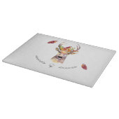 Gepersonaliseerde glas snijden boho hert Buck Head Snijplank (Hoek)