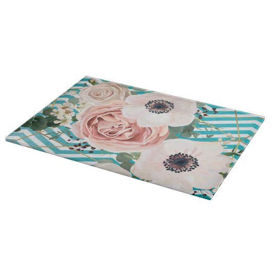 Gepersonaliseerde glasscherpe geometrische Roos Ch Snijplank (Hoek)