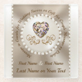 Gepersonaliseerde, glazen Onderzetters bruiloft gu (Voorkant)