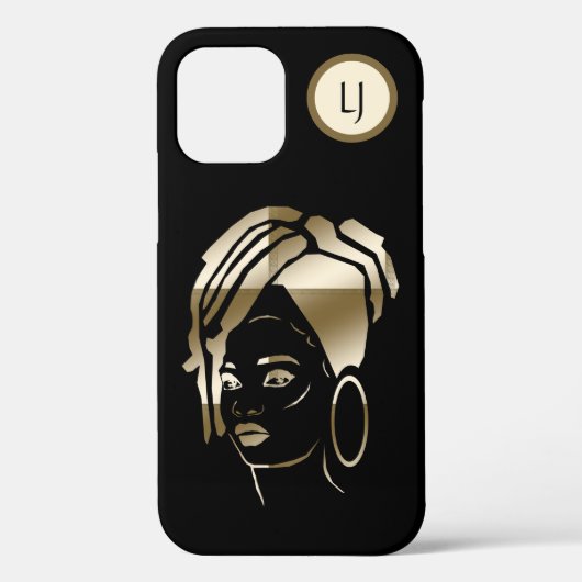 Gepersonaliseerde GLD/Blak Afrikaanse Koningin iPh Case-Mate iPhone Case (Achterkant)