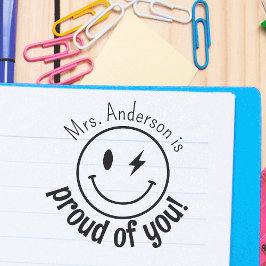 Gepersonaliseerde Glimlach Gezicht Eomji Trots op  Zelfinktende Stempel