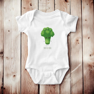 Gepersonaliseerde Glimlachende Kawaii Broccoli Romper