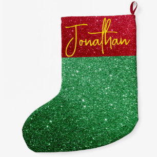 Gepersonaliseerde Glitter Kerstkous – Groot Grote Kerstsok