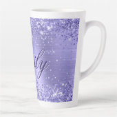 Gepersonaliseerde Glittery Periwinkle Folie Latte Mok (Rechts)