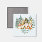 Gepersonaliseerde Gnome Kerst Magneet (Voorkant / Achterkant)