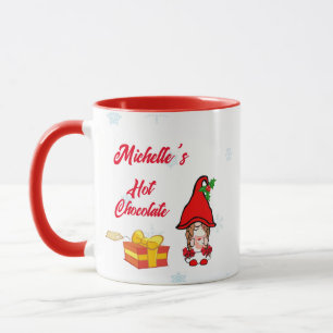 Gepersonaliseerde Gnome Meisje Hot Chocolate Mok