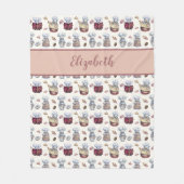 Gepersonaliseerde gnomen Baking Cupcakes Donuts Tr Fleece Deken (Voorkant)