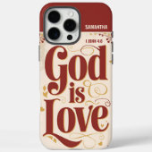 Gepersonaliseerde God is liefde  Christelijk Case-Mate iPhone Case (Achterkant)