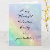 Gepersonaliseerde Godmoeder Birthday Kaart (Gele Bloem)