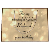 Gepersonaliseerde Godson Birthday Groot Cadeauzakje (Voorkant)