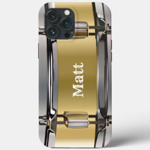 Gepersonaliseerde Gold Snare Drum iPhone 13 Pro Max Hoesje