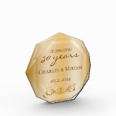 Gepersonaliseerde Golden 50th Wedding Jubileum Gif Fotoblokken (Links)