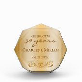 Gepersonaliseerde Golden 50th Wedding Jubileum Gif Fotoblokken (Voorkant)