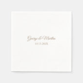 Gepersonaliseerde Golden 50th Wedding Jubileum Par Servet (Voorkant)