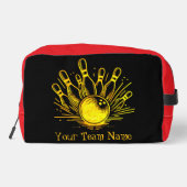 Gepersonaliseerde Golden Bowling Team Design Toilettasje (Achterkant)