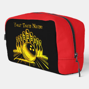 Gepersonaliseerde Golden Bowling Team Design Toilettasje