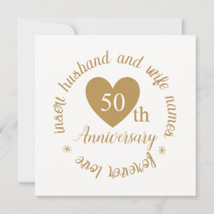 Gepersonaliseerde Golden Heart 50ste bruiloft Jubi Kaart