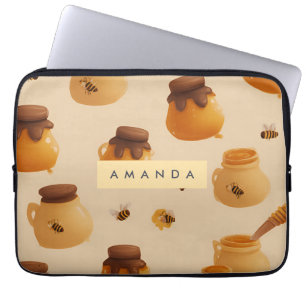 Gepersonaliseerde Golden Honey Pot Patroon Laptop Sleeve
