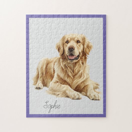 Gepersonaliseerde Golden Retriever Jigsaw Puzzel (Verticaal)