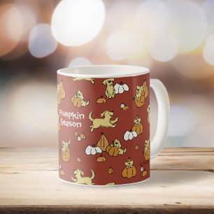 Gepersonaliseerde Golden Retriever Puppy Pumpkin S Koffiemok