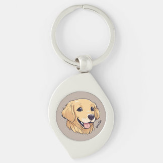 Gepersonaliseerde Golden Retriever Puppy Sleutelhanger
