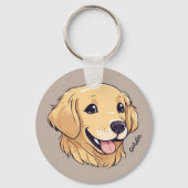 Gepersonaliseerde Golden Retriever Puppy Sleutelhanger (Achterkant)