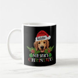 Gepersonaliseerde Golden Retriever Vrolijk Kerstfe Koffiemok