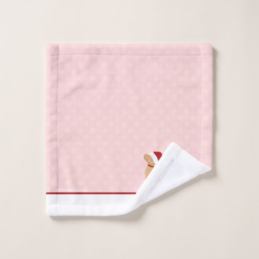 Gepersonaliseerde Golden Santa Hond Handdoek Set (Wasdoekje)