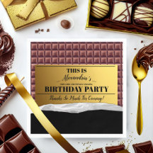 Gepersonaliseerde Golden Ticket Chocolade Party