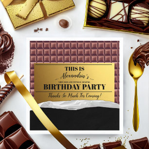 Gepersonaliseerde Golden Ticket Chocolade Party Servet