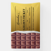 Gepersonaliseerde Golden Ticket Chocolade Party Spandoek (Verticaal)