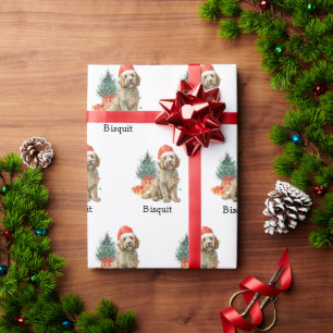 Gepersonaliseerde Goldendoodle Wrapping Papier Cad