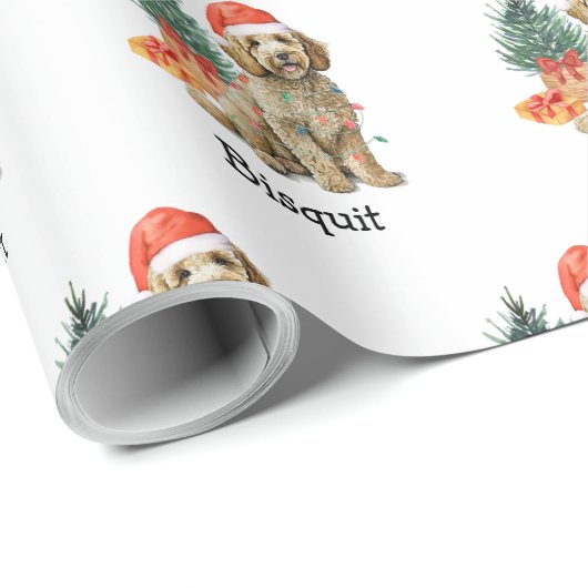 Gepersonaliseerde Goldendoodle Wrapping Papier Cad (Rol Hoek)
