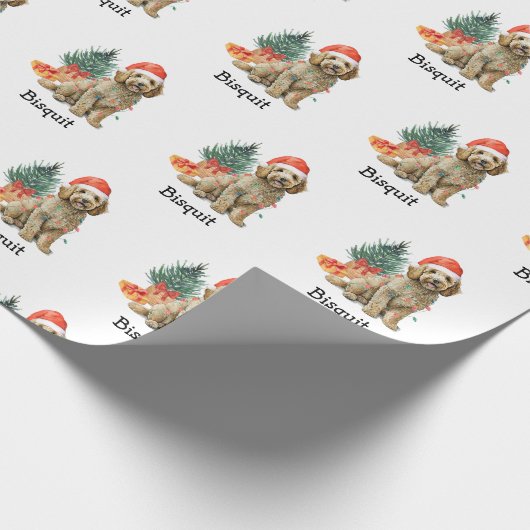 Gepersonaliseerde Goldendoodle Wrapping Papier Cad (Hoek)