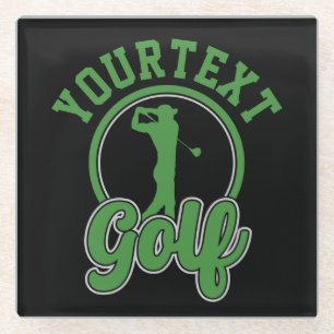 Gepersonaliseerde Golf ADD NAAM Retro Pro Golfer S Glazen Onderzetter