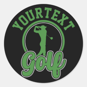 Gepersonaliseerde Golf ADD NAAM Retro Pro Golfer S Ronde Sticker