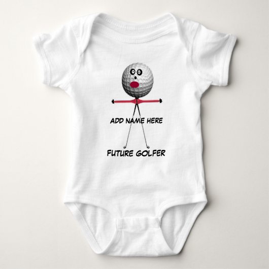 Gepersonaliseerde Golf Baby Cartoon Romper (Voorkant)