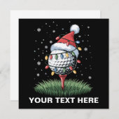 Gepersonaliseerde Golf Ball Kerstboom Kerstmuts Kaart (Voorkant / Achterkant)